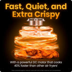 Chefman Air Fryer TurboFry 7-Qt, 6-in-1 High-Powered 450°F Cooking for Crispier Results, Compact Space-Saving Design, Air Fry, Bake, Broil, Reheat, Dehydrate, Defrost, Fast & Even Cooking – Black