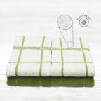 100% Cotton Terry Dish Towels, 4 pack16 x26 Inches, Super Soft and Absorbent Kitchen Towels, Perfect for Kitchen Cleaning and Dish Washing | Green