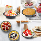 4 Inch Mini Pie Pans, 8 Pack Reusable Round Pie Tins Nonstick Pie Plate, Carbon Steel Mini Tart Pan, Small Cake Baking Set for Pizza Bread Meat Dessert,Black
