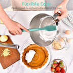 14in Extra Large Silicone Spatula: U-Taste 600ºF Heat Resistant Flexible Silicon Mixing Stirring Cooking Scraping Baking Bowl Scraper Seamless Spreader for Kitchen Nonstick Cookware (Aqua Sky)