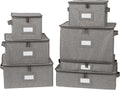 Covermates Keepsakes Dish Storage Box - Stackable, Reinforced Handles, China Storage, Grey Heather