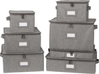 Covermates Keepsakes Dish Storage Box - Stackable, Reinforced Handles, China Storage, Grey Heather