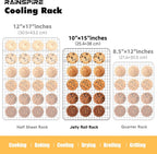 Oven-Safe Dishwasher-Safe 100% 304 Stainless Steel Cooling Rack 10" x 15" Heavy Duty Tight-Wire Set of 2 Fits Jelly Roll Pan Half Sheet Pan