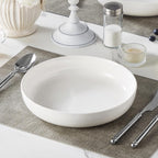 MALACASA 48 Oz Pasta Bowls Set of 4, 9 Inch Salad Bowls, White Ceramic Serving Bowls for Kitchen, Microwave & Dishwasher Safe, Series LUNA, White