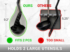 Silicone Spoon Rest for Stove Top, Set of 2 - HEAT RESISTANT, EASY TO CLEAN Kitchen Spoon Rest for Kitchen Counter, Holds XL Utensils, Safe on GLASS & INDUCTION Cooktops, DOESN’T BREAK if Dropped