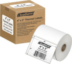 4" x 3" Thermal Labels | 4 Rolls | 2100 Labels | fits Zebra, Munbyn, Rollo, Godex, Arkscan, iDPRT, Offnova Thermal Label Printers and More | Blank White Adhesive Stickers by Ecotherm