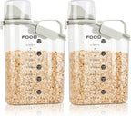 Rice Storage Container, Cereal Containers Storage, Dry Food Airtight Dispenser BPA Free, Clear Plastic Kitchen and Pantry Organization Bin (2, Sunshine Beige, 3Qt)