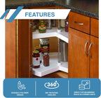 Knape & Vogt Corner Cabinet Lazy Susan, 2-Tier Lazy Susan for Cabinet, 28-Inch 360º Turntable for Kitchen Cabinets, White