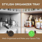 Lazy Susan Organizer - 10'' Wooden Lazy Susan for Table Top - Turntable Tray for Cabinet - Kitchen Countertop Organizer - Small Rotating Tray for Dining Table