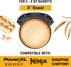 Air Fryer Liners for Ninja, 125 Pcs Round Disposable Airfryer Paper Liners – Non-Stick and Oil Proof for Easy Cleanup, Great for Oven, Pans & Baking – 8 Inch for 5-8 qt Basket by Baker's Signature
