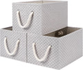 StorageWorks Storage Baskets for Shelves, Foldable Fabric Closet Storage Bins with Handles, Fabric Storage Bins Clothes Organizer, Khaki Check, 3-Pack, Large