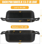10x5 Cast Iron Loaf Pan with Lid - 2 in 1 Bread Pans for Baking Homemade Sourdough Bread