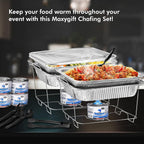 Disposable Chafing Dish Buffet Set, Food Warmers for Parties, Complete 39 Pcs of Chafing Servers with Covers, Catering Supplies with Half-Size Pans (9x13), Warming Trays for Food with Utensils & Lids