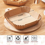 150 Pack 10 Inch Air Fryer Liners, Parchment Paper Sheets for Air Fryer Basket, Non-Stick, Disposable, Unbleached, Heat Resistant, Fits 5-8 QT Air Fryers, Oil-Free & Healthy Cooking