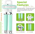 Spring Chef Stainless Steel Can Opener - Manual with Soft Grip Handles, Easy Turn, Heavy Duty Hand Can Opener for Seniors with Smooth Edge - Built-in Magnetic Lid Remover - Mint
