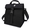 SUNNY BIRD Insulated Lunch Bag Rolltop Lunch Box for Women, Men, Adults and Teens (Black)