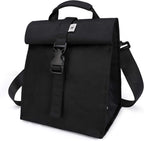 SUNNY BIRD Insulated Lunch Bag Rolltop Lunch Box for Women, Men, Adults and Teens (Black)