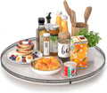 24" Lazy Susan Wood Turntable Organizer for Kitchen Decor, Farmhouse Round Wooden Larger Lazy Susan Organization and Storage for Cabinet, Dining Table, Pantry, Bathroom, Countertop, Centerpiece
