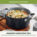 GreenPan Valencia Pro Hard Anodized Healthy Ceramic Nonstick 5QT Stock Pot with Lid, PFAS-Free, Induction, Dishwasher Safe, Oven Safe, Gray