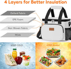 Lifewit Medium Lunch Bag Insulated Lunch Box Soft Cooler Cooling Tote for Adult Men Women, Sliver Gray 12-Can (9L)