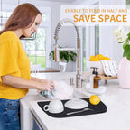 FRESHMINT 2 Pack Dish Drying Mat, 16"x18” Large Dish Drying Mats for Kitchen Counter, Microfiber Absorbent Dish Drying Pad, Dish Drainer Mats for Countertops, Rack, Sink