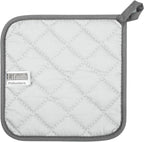100% Cotton Kitchen Everyday Basic Terry Pot Holder Heat Resistant Coaster Potholder for Cooking and Baking Set of 5 Grey
