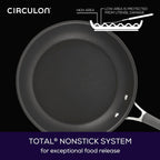 Circulon Radiance Hard Anodized Nonstick Frying / Fry Pan Set / Skillet Set - 8.5 Inch, 10 Inch, and 12.25 Inch , Gray