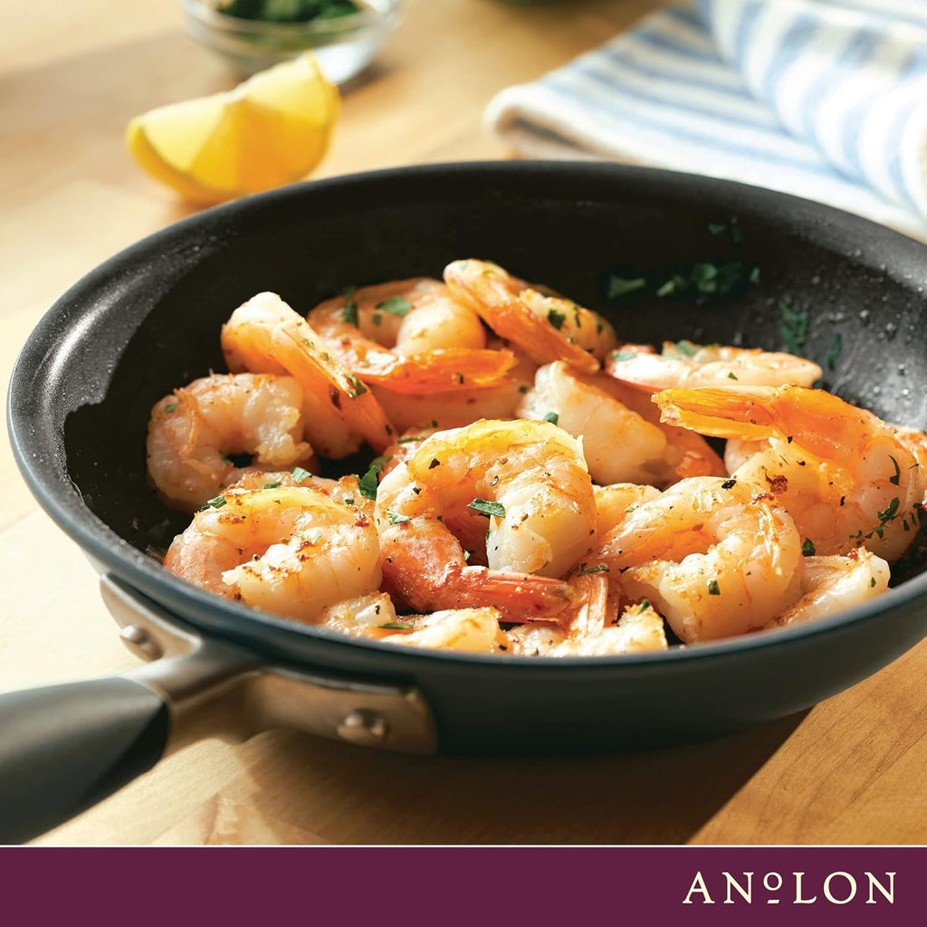 Anolon Advanced Home Hard Anodized Nonstick Frying Pan, 8.5 Inch – Small Non Stick Egg Pan, Durable Nonstick Skillet - Moonstone