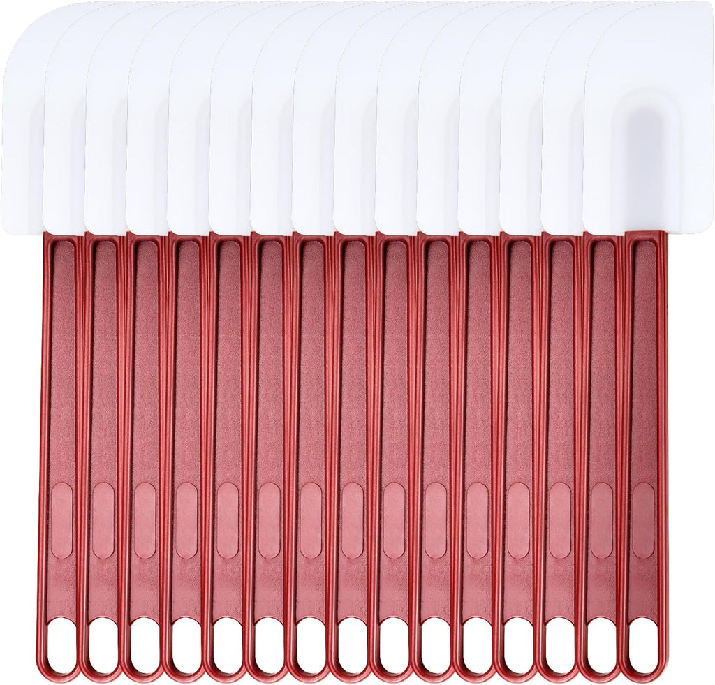 15 PCS Commercial Grade Silicone Spatulas Heat Resistant, 9.5-Inch Silicone Rubber Spatulas, Commercial Silicone Rubber Spatulas for Baking, Nonstick & BPA-Free