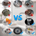 Hibbent 2 Pack 3 in 1 Kitchen Sink Drain Strainer, Stainless Steel Wrapped Shell Drain Stopper Combo, Pop Up Sink Stopper, Anti-Clogging Metal Basket Strainer with Handle for US Standard 3-1/2" Drain