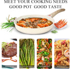 Vinchef Nonstick Frying Pan Anti Scratch,11 Inch Skillet Cast Aluminum Cookware, Induction Compatible White