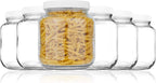 kitchentoolz 6 Pack of Half Gallon Mason Jars - Wide Mouth with Airtight Lid - Safe Container for Fermenting, Pickling, and Storing