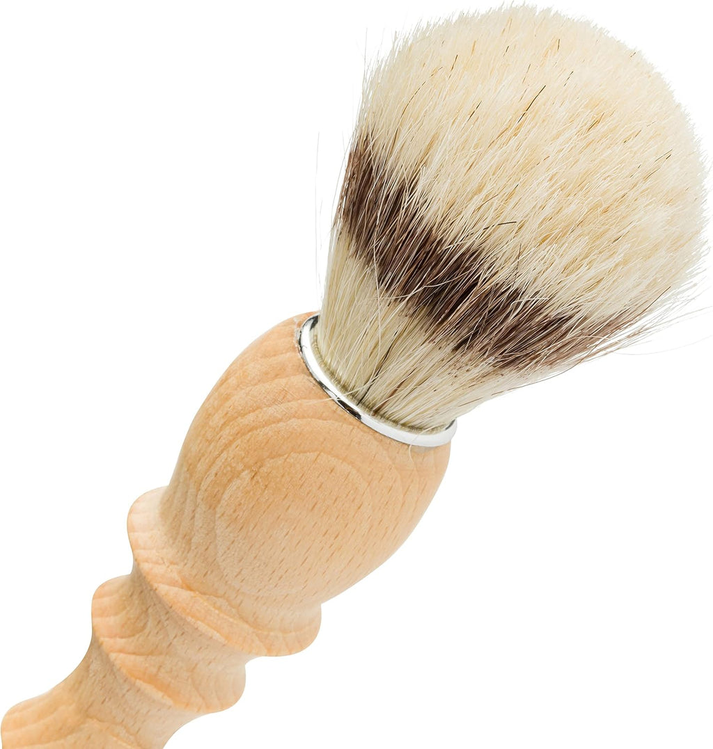 Redecker Double Dust Brush with Oiled Beechwood Handle, Goat Hair and Pig Bristle Brush Heads, Made in Germany