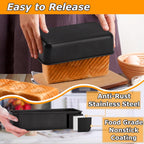 LIANYU 3 Pack Nonstick Loaf Bread Pan, 9x5 Inch Baking loaf Tin, Stainless Steel Meatloaf Pan Tin for Baking Banana Sandwich Bread, Dishwasher Safe