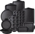 Country Kitchen Nonstick Stackable Bakeware Set - Durable, Easy Release Baking Set, Black, 10 Pcs