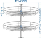 18" Lazy Susan Turntable for Cabinet - Corner Cabinet Organizer for Kitchen, Full Circle Corner Cabinet Lazy Susan Replacement Shelves Rotating Rack for Corner Base