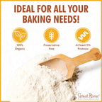 Great River Organic Milling Lily White Organic All-Purpose Flour | Unbleached & Unbromated | Non-GMO, Kosher | Ideal for Bread, Cookies, Cakes, Pizza Dough & Everyday Baking | 2 Lb (Pack of 4)