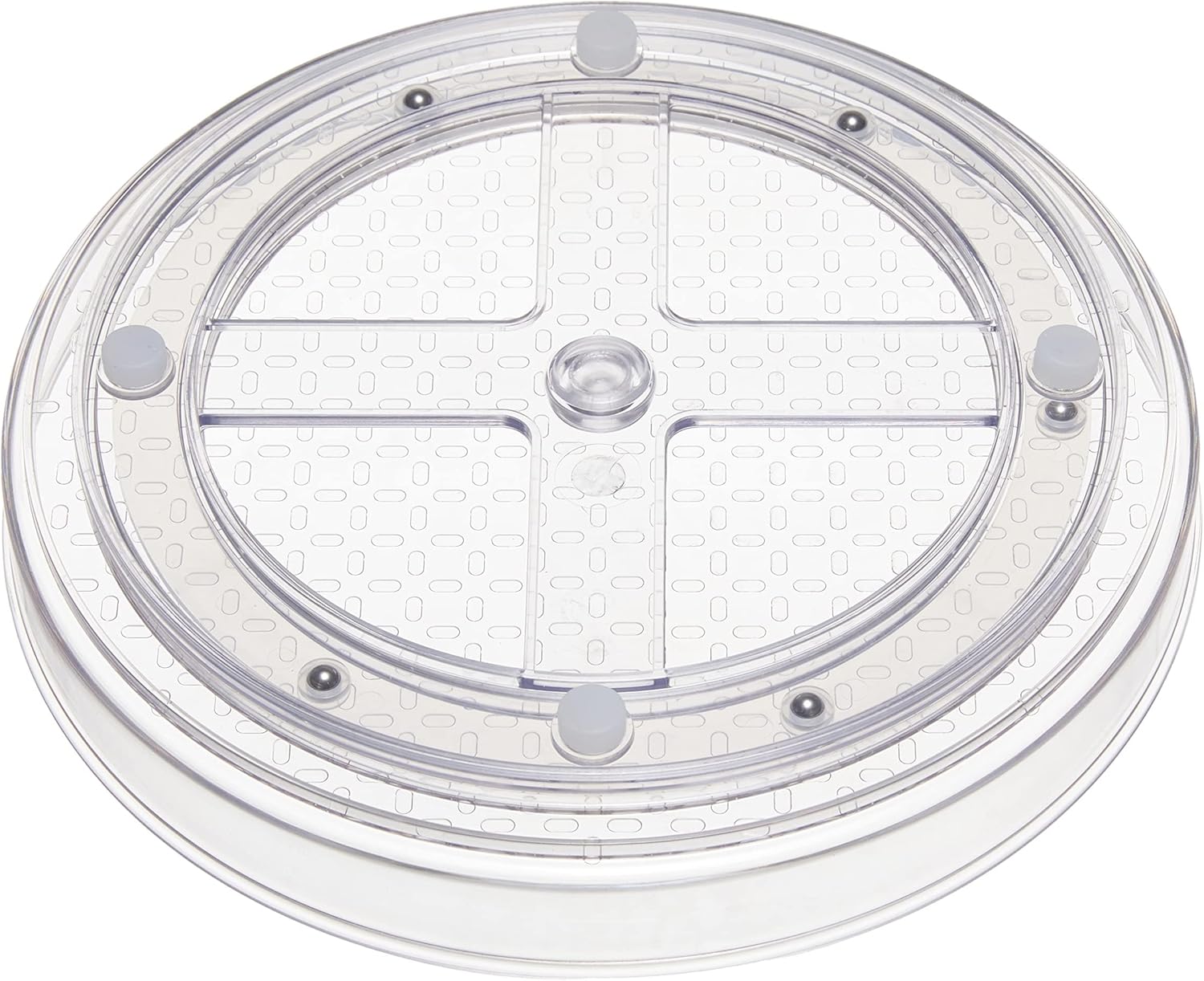 Amazon Basics 2 Tier Lazy Susan Turntable Organizer, 9" Diameter, 2-Pack, Clear