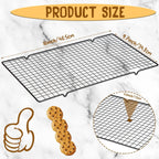 Harloon 3 Pieces Cooling Racks for Cooking and Baking Oven Safe Grid Wire Set Heavy Duty Carbon Steel Nonstick Baking Rack for Roasting Cooking Grilling Drying (16 x 9.8 Inch)