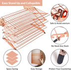 Geesta 2/3/4-Tier Collapsible Cooling Rack with Adjustable 3 Setting Design Stackable Cooling Roasting Cooking for Cookies Baking - Copper Cooking Utensils