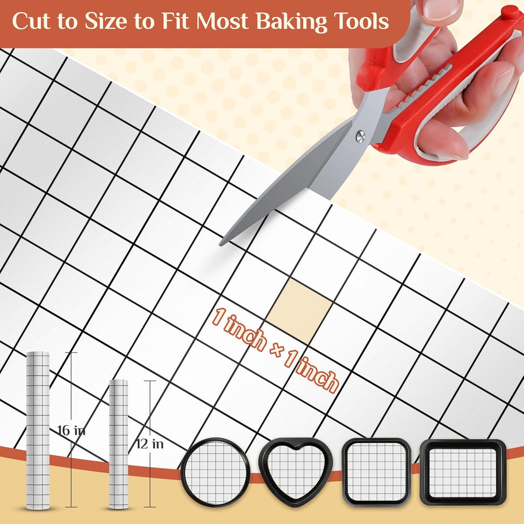 Silicone Baking Mat, 16 IN x 10 FT Free Cutting Baking Sheet,Non-Stick Reusable Dough & Pastry Mat,Non-Slip Silicone Mat Roll for Air Fryer Liner,Freeze Dryer,Oven Baking Pan,Kitchen Counter