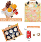 SUNNY BIRD Insulated Lunch Bag Rolltop Lunch Box Tote Bag for Women, Men, Adults and Teens (Grapefruit Pink)
