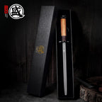 MITSUMOTO SAKARI 12 Inch Round Honing Rod, Japanese High Carbon Honing Steel (Sourwood Handle)