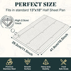 Cooling Racks for Cooking and Baking-11.5"x16.5" Oven Safe Premium Stainless Steel Heavy Duty Baking Rack Tight-Wire, Fits Half Sheet Pan for Roasting & Grilling & Cooking-1 Pack