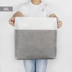 13x13 Cube Storage Bins, Collapsible Fabric Storage Box, 4 Pack Closet Baskets with Handles for Organizing, Shelf, Toys, Clothes, Home, Office, Nursery (Grey&White)