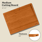 SMIRLY Wood Cutting Boards For Kitchen - Bamboo Cutting Boards For Kitchen Cutting Board, Bamboo Cutting Board Set, Chopping Board, Butcher Block, Small Wooden Cutting Board Set