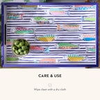 MACKENZIE-CHILDS Wooden Tray with Handles, Rectangular Tray for Serving, Go Fish