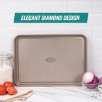 Baker's Secret Baking Sheet Pan Set, 3x Cookie Sheets for Oven, Diamond Texture Premium Air Flow, Set of 3 Baking Trays, Extra Thick 0.6mm with Diamond Base PFOA, PFOS, PTFE and PFAS free