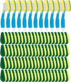 Lola Products Dish Brush w/Soap Dispenser Wand, Absorbent Sponge Scrubber, No Leaking. Clean Dishes and Sinks, 12 Brushes & Heads & 72 Refills