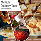 Artestia Swiss Fondue Set for Party - 2L Large Capacity Cheese Fondue Pot Melting Chocolate, Ceramic Fondue Pot, 6 Fondue Forks, Christmas, Wedding Gifts (Forest Duo)